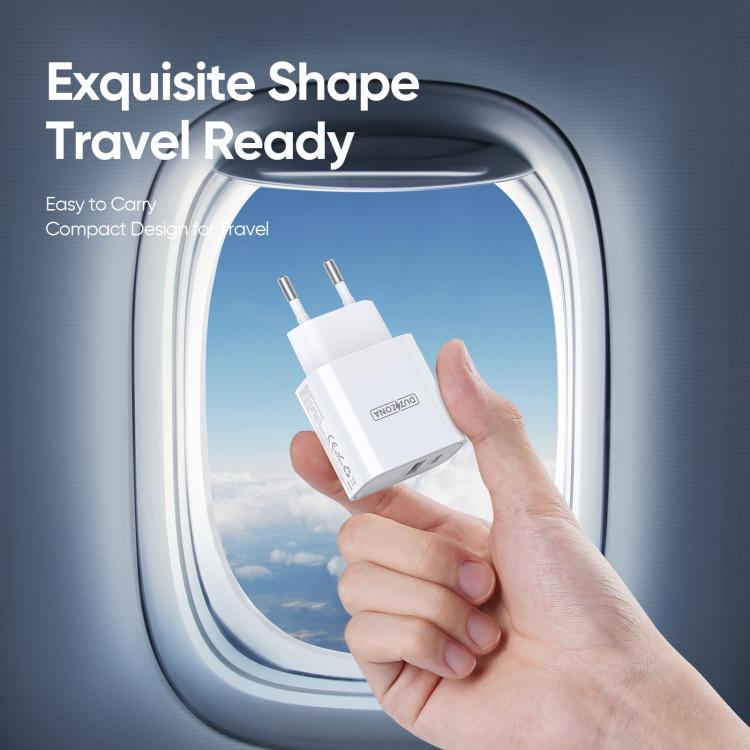 DUZZONA T12 PD30W Type-C / USB-C and USB Fast Charger, EU Plug(White) - USB Charger by DUZZONA | Online Shopping UK | buy2fix