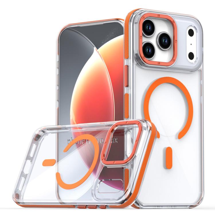 For iPhone 17 Pro Max Dual-Color Clear Acrylic Hybrid TPU MagSafe Phone Case(Orange) - iPhone 17 Pro Max Cases by buy2fix | Online Shopping UK | buy2fix