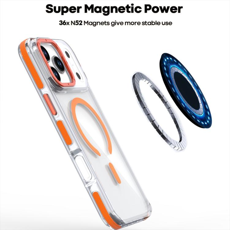 For iPhone 17 Pro Max Dual-Color Clear Acrylic Hybrid TPU MagSafe Phone Case(Orange) - iPhone 17 Pro Max Cases by buy2fix | Online Shopping UK | buy2fix
