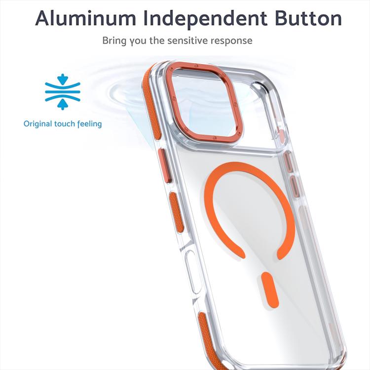 For iPhone 17 Pro Max Dual-Color Clear Acrylic Hybrid TPU MagSafe Phone Case(Orange) - iPhone 17 Pro Max Cases by buy2fix | Online Shopping UK | buy2fix