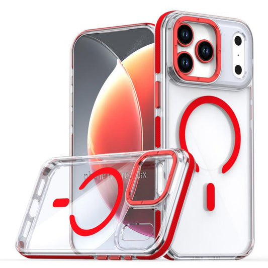 For iPhone 17 Pro Max Dual-Color Clear Acrylic Hybrid TPU MagSafe Phone Case(Red) - iPhone 17 Pro Max Cases by buy2fix | Online Shopping UK | buy2fix