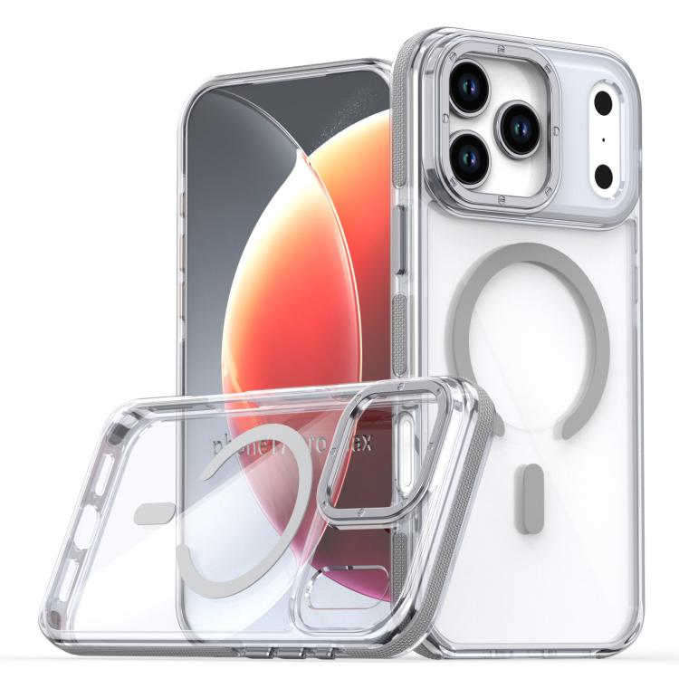 For iPhone 17 Pro Max Dual-Color Clear Acrylic Hybrid TPU MagSafe Phone Case(Grey) - iPhone 17 Pro Max Cases by buy2fix | Online Shopping UK | buy2fix