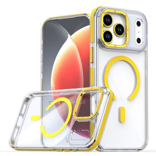 For iPhone 17 Pro Dual-Color Clear Acrylic Hybrid TPU MagSafe Phone Case(Yellow) - iPhone 17 Pro Cases by buy2fix | Online Shopping UK | buy2fix
