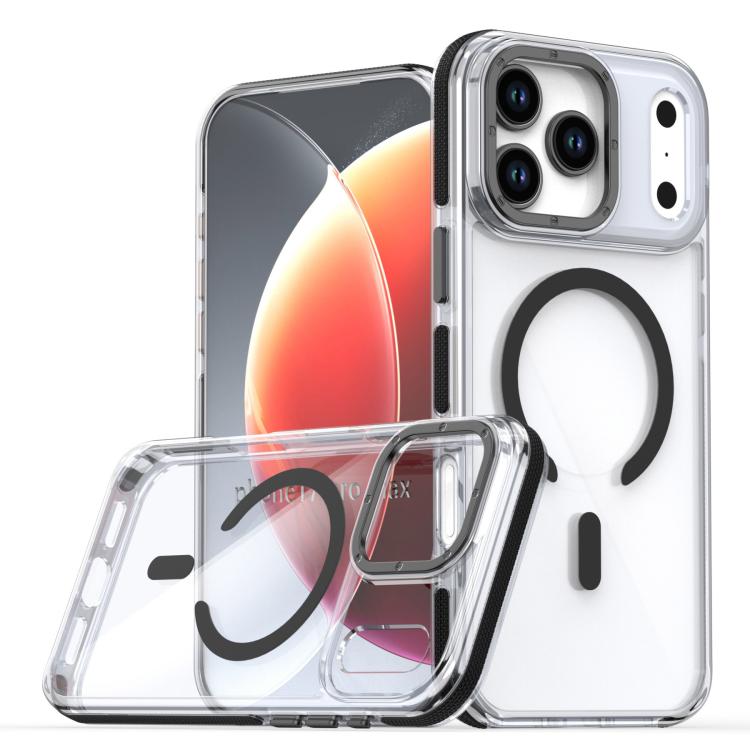 For iPhone 17 Pro Dual-Color Clear Acrylic Hybrid TPU MagSafe Phone Case(Black) - iPhone 17 Pro Cases by buy2fix | Online Shopping UK | buy2fix