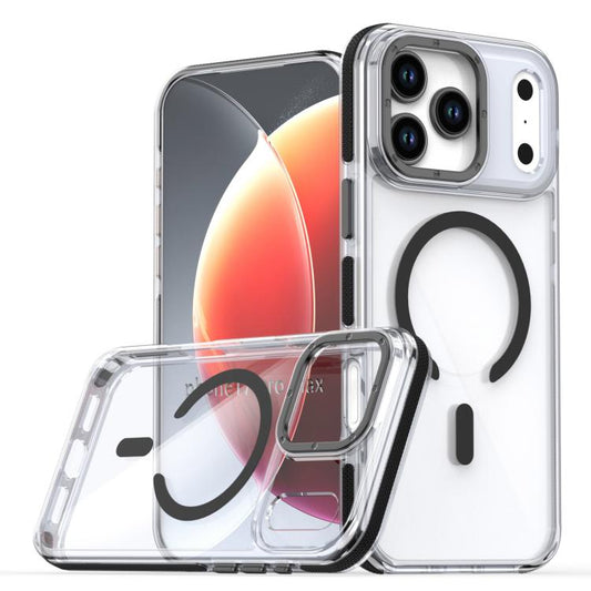 For iPhone 17 Pro Dual-Color Clear Acrylic Hybrid TPU MagSafe Phone Case(Black) - iPhone 17 Pro Cases by buy2fix | Online Shopping UK | buy2fix