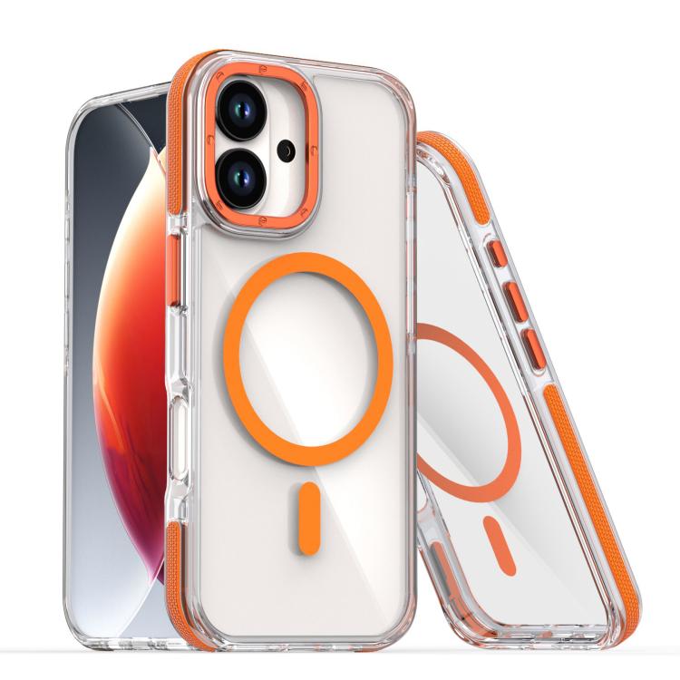 For iPhone 17 Dual-Color Clear Acrylic Hybrid TPU MagSafe Phone Case(Orange) - iPhone 17 Cases by buy2fix | Online Shopping UK | buy2fix