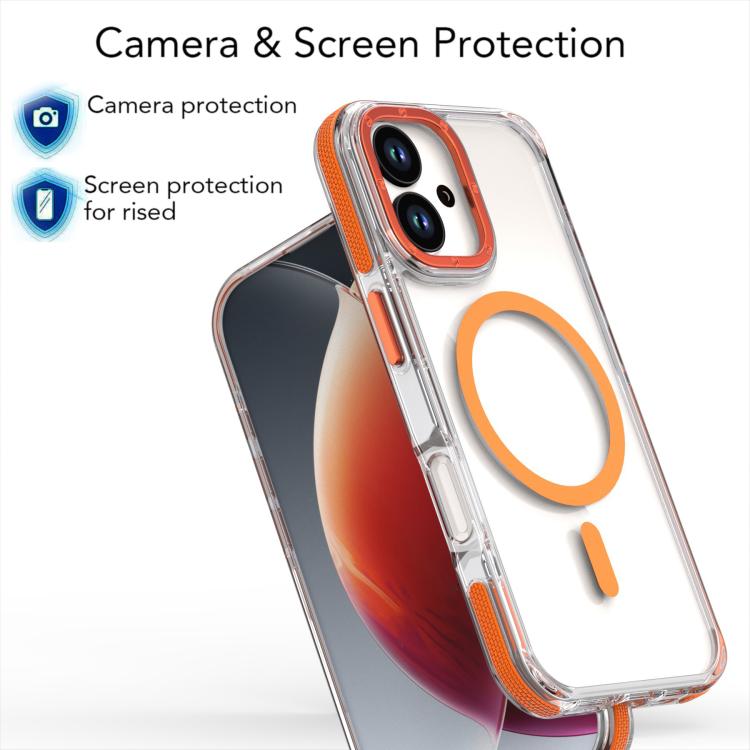 For iPhone 17 Dual-Color Clear Acrylic Hybrid TPU MagSafe Phone Case(Blue) - iPhone 17 Cases by buy2fix | Online Shopping UK | buy2fix