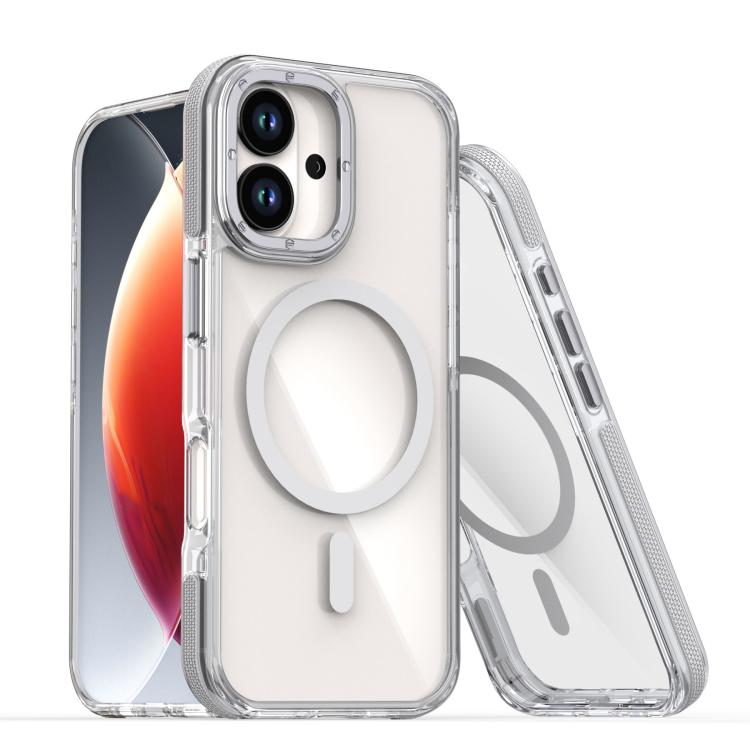 For iPhone 17 Dual-Color Clear Acrylic Hybrid TPU MagSafe Phone Case(Grey) - iPhone 17 Cases by buy2fix | Online Shopping UK | buy2fix