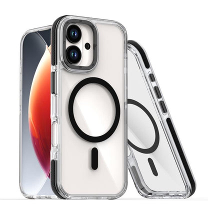 For iPhone 17 Dual-Color Clear Acrylic Hybrid TPU MagSafe Phone Case(Black) - iPhone 17 Cases by buy2fix | Online Shopping UK | buy2fix