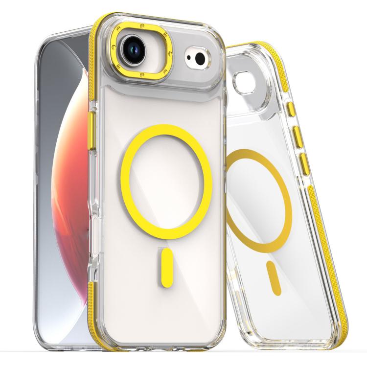 For iPhone Air Dual-Color Clear Acrylic Hybrid TPU MagSafe Phone Case(Yellow) - iPhone Air Cases by buy2fix | Online Shopping UK | buy2fix