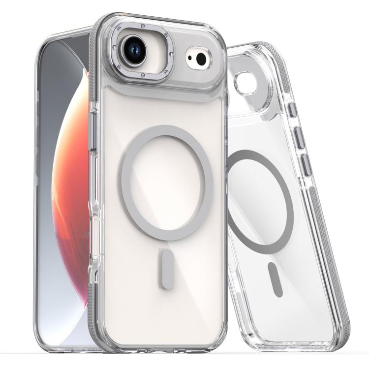 For iPhone Air Dual-Color Clear Acrylic Hybrid TPU MagSafe Phone Case(Grey) - iPhone Air Cases by buy2fix | Online Shopping UK | buy2fix