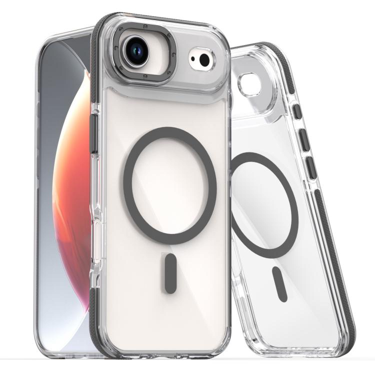 For iPhone Air Dual-Color Clear Acrylic Hybrid TPU MagSafe Phone Case(Black) - iPhone Air Cases by buy2fix | Online Shopping UK | buy2fix