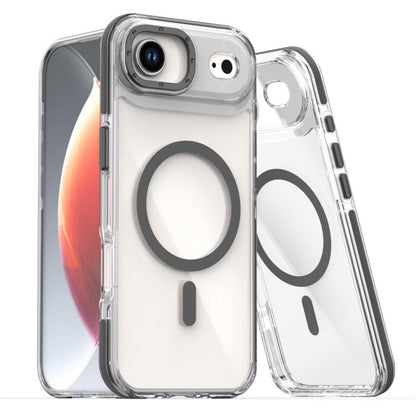 For iPhone Air Dual-Color Clear Acrylic Hybrid TPU MagSafe Phone Case(Black) - iPhone Air Cases by buy2fix | Online Shopping UK | buy2fix