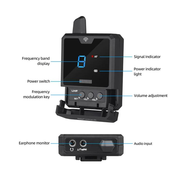 DEBRA ER-mini Portable Wireless Monitor System Transmitter & Receiver - Microphone by DEBRA | Online Shopping UK | buy2fix
