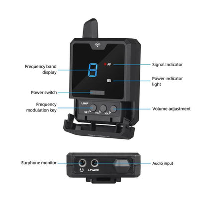 DEBRA ER-mini Portable Wireless Monitor System Transmitter & Receiver - Microphone by DEBRA | Online Shopping UK | buy2fix