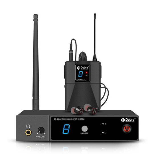 DEBRA ER-280 Professional Stage Wireless Audio Return Monitoring System with One Receivers(UK Plug)