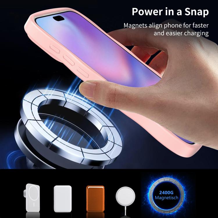 For iPhone 17 Pro Max Skin Feel Wave Texture MagSafe Phone Case(Pink) - iPhone 17 Pro Max Cases by buy2fix | Online Shopping UK | buy2fix