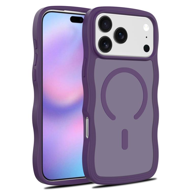 For iPhone 17 Pro Skin Feel Wave Texture MagSafe Phone Case(Purple) - iPhone 17 Pro Cases by buy2fix | Online Shopping UK | buy2fix