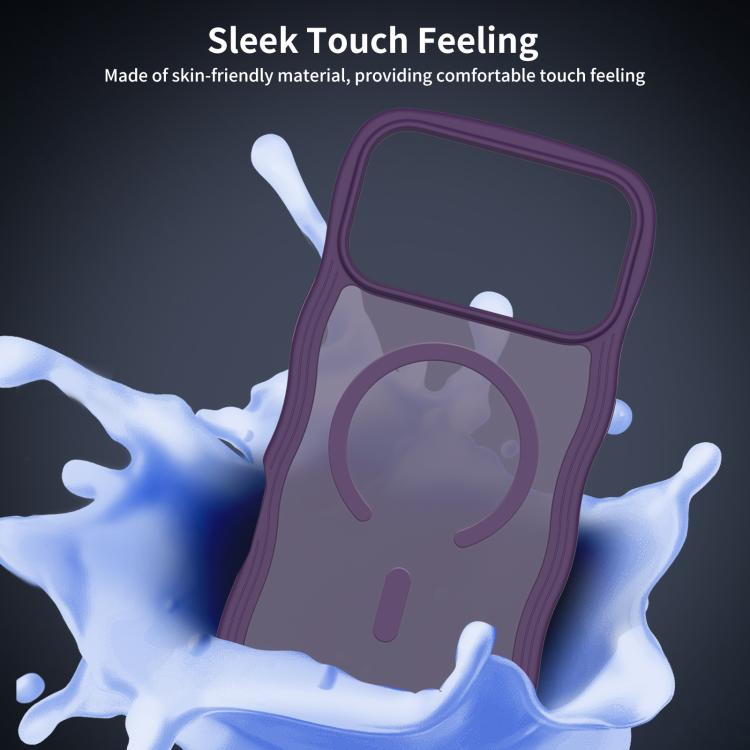 For iPhone 17 Pro Skin Feel Wave Texture MagSafe Phone Case(Purple) - iPhone 17 Pro Cases by buy2fix | Online Shopping UK | buy2fix