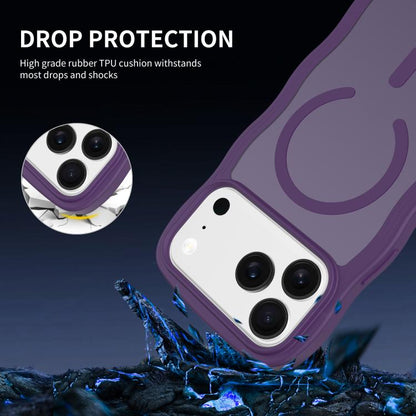 For iPhone 17 Pro Skin Feel Wave Texture MagSafe Phone Case(Purple) - iPhone 17 Pro Cases by buy2fix | Online Shopping UK | buy2fix