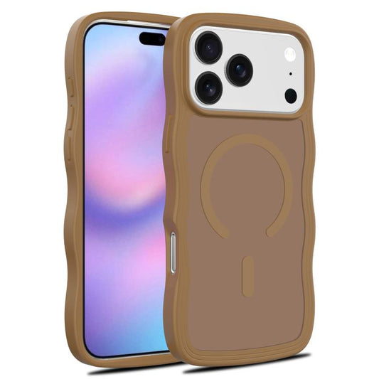 For iPhone 17 Pro Skin Feel Wave Texture MagSafe Phone Case(Brown) - iPhone 17 Pro Cases by buy2fix | Online Shopping UK | buy2fix