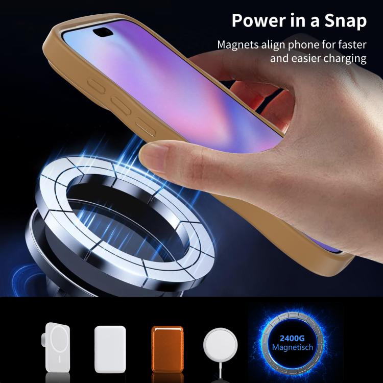 For iPhone 17 Pro Skin Feel Wave Texture MagSafe Phone Case(Brown) - iPhone 17 Pro Cases by buy2fix | Online Shopping UK | buy2fix