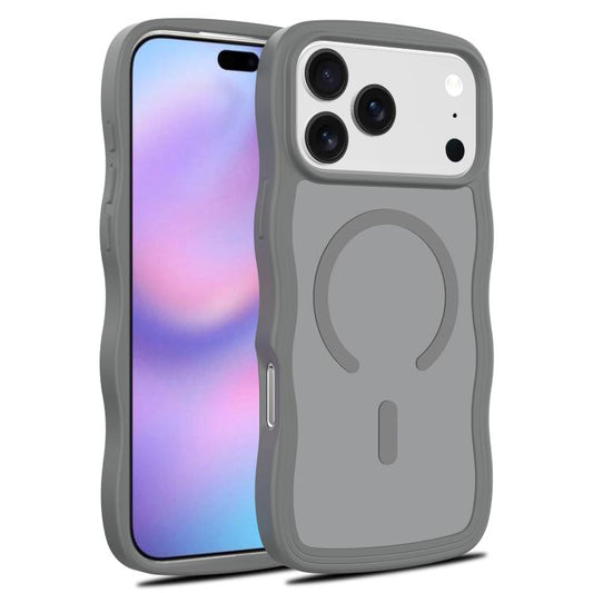 For iPhone 17 Pro Skin Feel Wave Texture MagSafe Phone Case(Grey) - iPhone 17 Pro Cases by buy2fix | Online Shopping UK | buy2fix