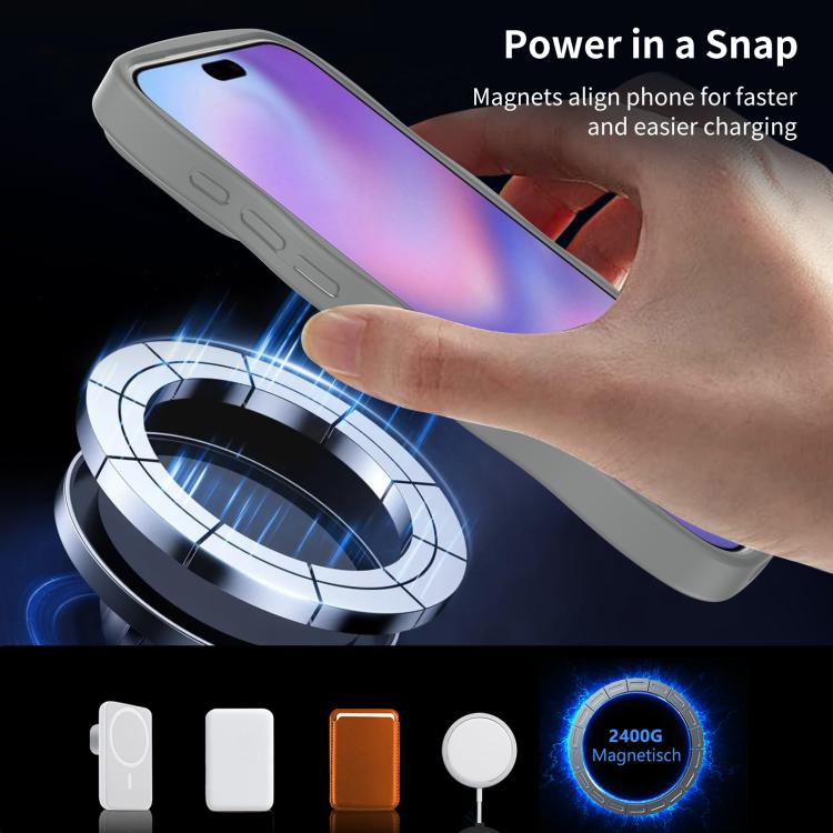 For iPhone 17 Pro Skin Feel Wave Texture MagSafe Phone Case(Grey) - iPhone 17 Pro Cases by buy2fix | Online Shopping UK | buy2fix