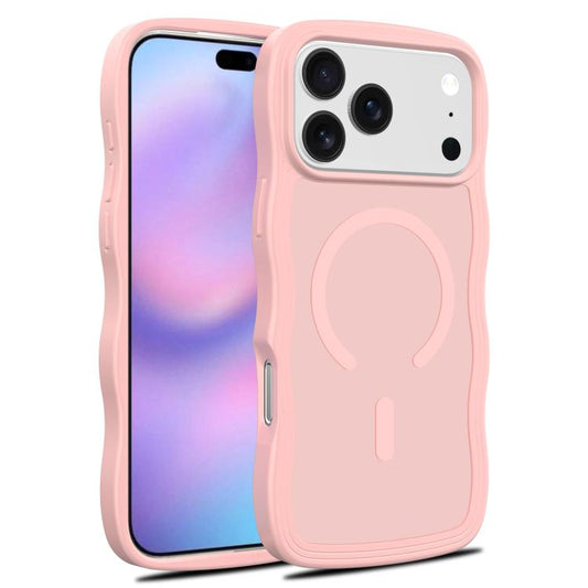For iPhone 17 Pro Skin Feel Wave Texture MagSafe Phone Case(Pink) - iPhone 17 Pro Cases by buy2fix | Online Shopping UK | buy2fix