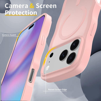 For iPhone 17 Pro Skin Feel Wave Texture MagSafe Phone Case(Pink) - iPhone 17 Pro Cases by buy2fix | Online Shopping UK | buy2fix
