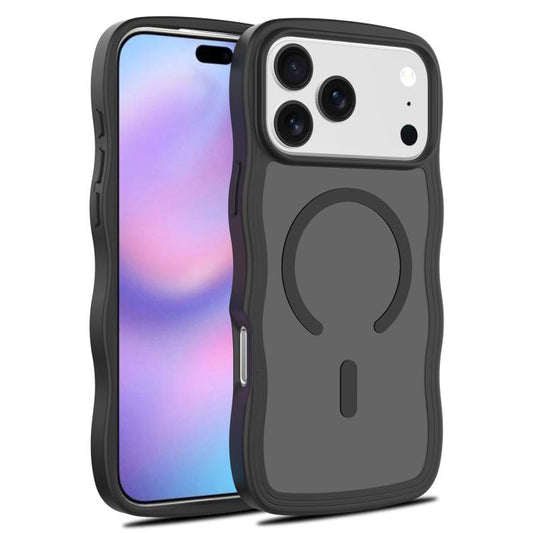 For iPhone 17 Pro Skin Feel Wave Texture MagSafe Phone Case(Black) - iPhone 17 Pro Cases by buy2fix | Online Shopping UK | buy2fix