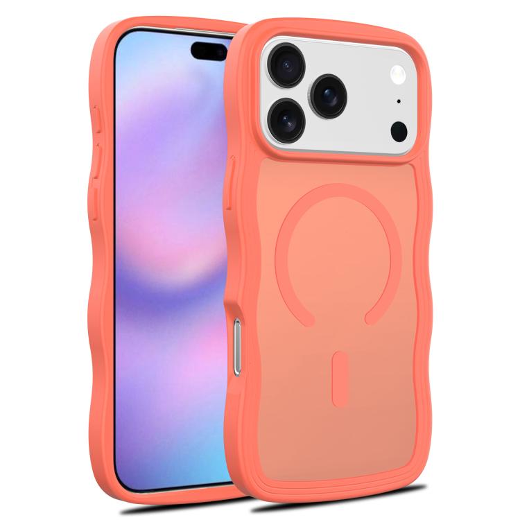 For iPhone 17 Pro Skin Feel Wave Texture MagSafe Phone Case(Orange) - iPhone 17 Pro Cases by buy2fix | Online Shopping UK | buy2fix