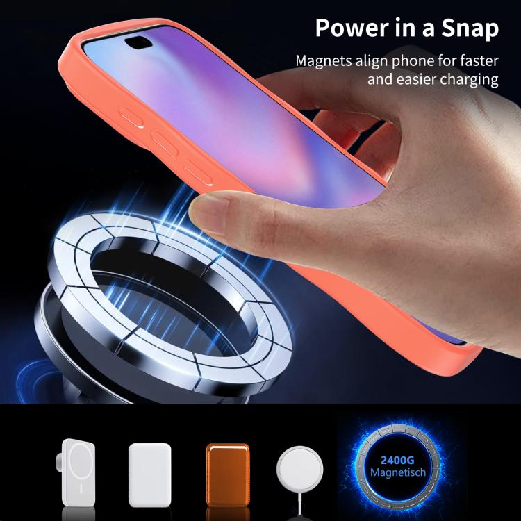 For iPhone 17 Pro Skin Feel Wave Texture MagSafe Phone Case(Orange) - iPhone 17 Pro Cases by buy2fix | Online Shopping UK | buy2fix