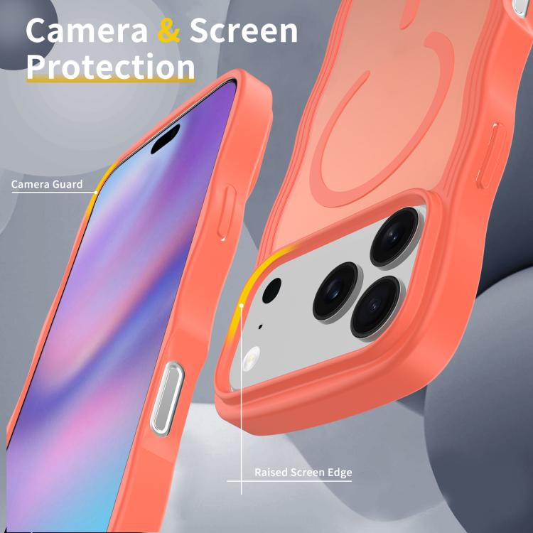 For iPhone 17 Pro Skin Feel Wave Texture MagSafe Phone Case(Orange) - iPhone 17 Pro Cases by buy2fix | Online Shopping UK | buy2fix