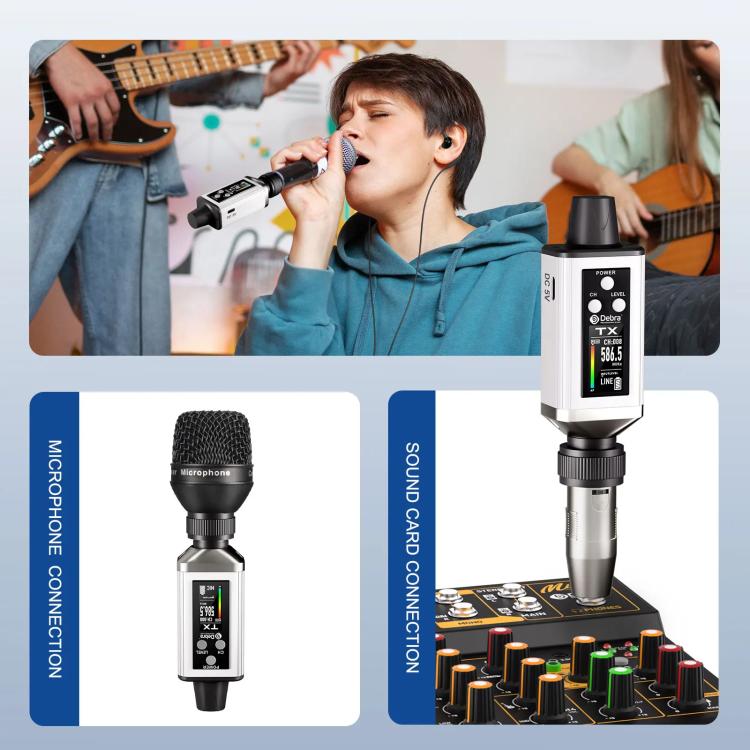 DEBRA EMX-1 XLR Adapter Portable Wireless Monitor System Transmitter & Receiver(White) - Microphone by DEBRA | Online Shopping UK | buy2fix