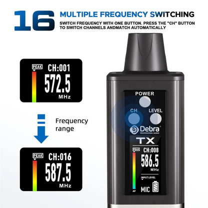 DEBRA EMX-1 XLR Adapter Portable Wireless Monitor System Transmitter & Receiver(Black) - Microphone by DEBRA | Online Shopping UK | buy2fix