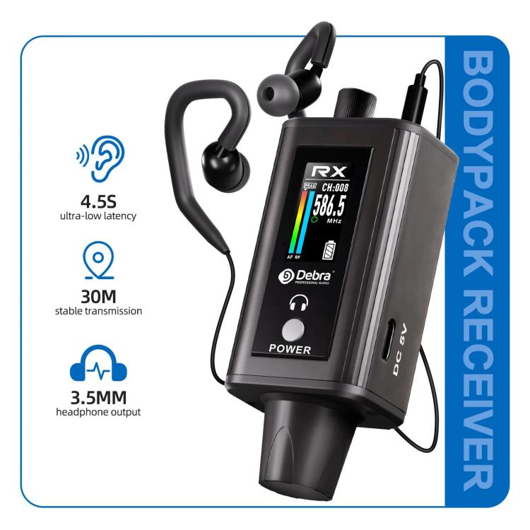 DEBRA EMX-1 XLR Adapter Portable Wireless Monitor System Transmitter & Receiver(Black) - Microphone by DEBRA | Online Shopping UK | buy2fix