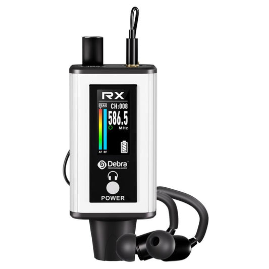 DEBRA EMX-1 Portable Wireless Monitor System Receiver + Earphones(White) - Microphone by DEBRA | Online Shopping UK | buy2fix