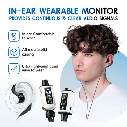 DEBRA EMX-1 Portable Wireless Monitor System Receiver + Earphones(White) - Microphone by DEBRA | Online Shopping UK | buy2fix