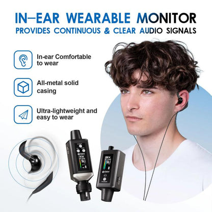 DEBRA EMX-1 Portable Wireless Monitor System Receiver + Earphones(Black) - Microphone by DEBRA | Online Shopping UK | buy2fix