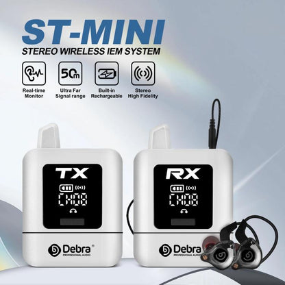 DEBRA ST-mini 2.4G Stereo Wireless Monitor System Transmitter & Receiver(White) - Microphone by DEBRA | Online Shopping UK | buy2fix