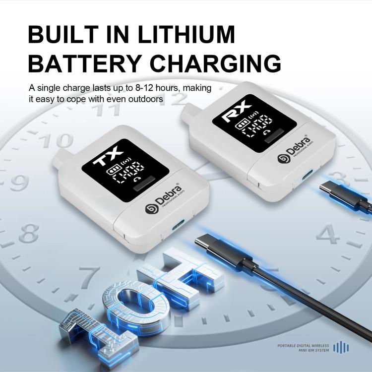 DEBRA ST-mini 2.4G Stereo Wireless Monitor System Transmitter & Receiver(White) - Microphone by DEBRA | Online Shopping UK | buy2fix