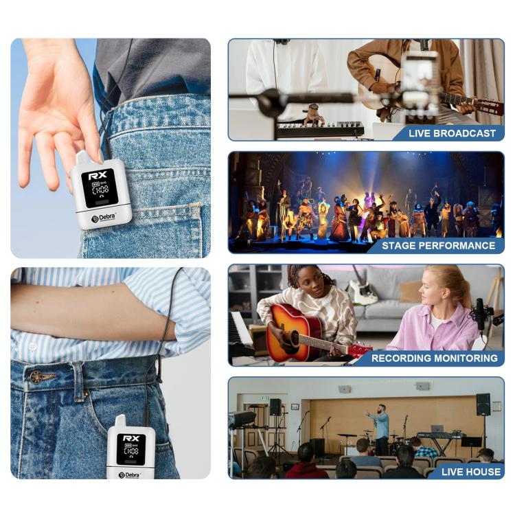 DEBRA ST-mini 2.4G Stereo Wireless Monitor System Transmitter & Receiver(White) - Microphone by DEBRA | Online Shopping UK | buy2fix