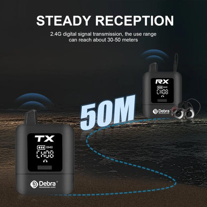 DEBRA ST-mini 2.4G Stereo Wireless Monitor System Transmitter & Receiver(Black) - Microphone by DEBRA | Online Shopping UK | buy2fix