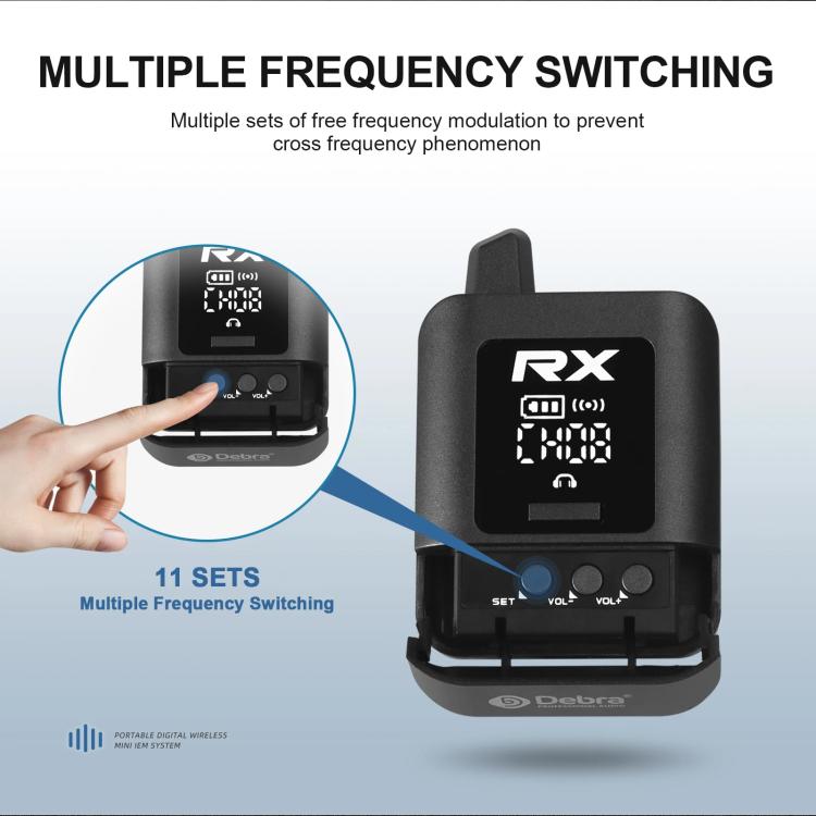 DEBRA ST-mini 2.4G Stereo Wireless Monitor System Transmitter & Receiver(Black) - Microphone by DEBRA | Online Shopping UK | buy2fix