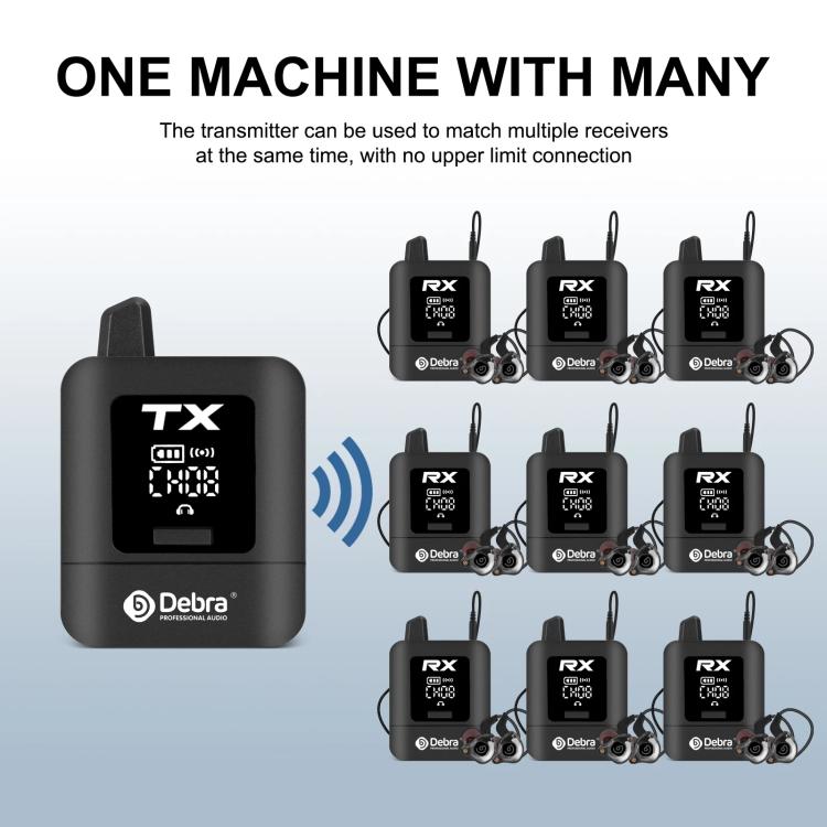 DEBRA ST-mini 2.4G Stereo Wireless Monitor System Transmitter & Receiver(Black) - Microphone by DEBRA | Online Shopping UK | buy2fix