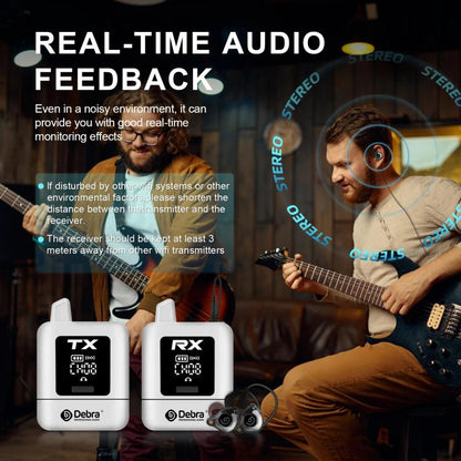 DEBRA ST-mini 2.4G Stereo Wireless Monitor System Receiver + Earphones(White) - Microphone by DEBRA | Online Shopping UK | buy2fix