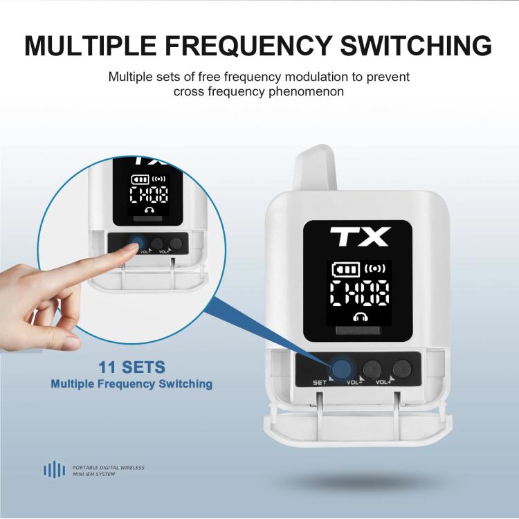 DEBRA ST-mini 2.4G Stereo Wireless Monitor System Receiver + Earphones(White) - Microphone by DEBRA | Online Shopping UK | buy2fix