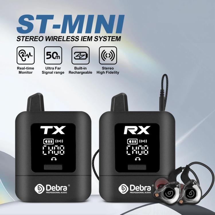DEBRA ST-mini 2.4G Stereo Wireless Monitor System Receiver + Earphones(Black) - Microphone by DEBRA | Online Shopping UK | buy2fix