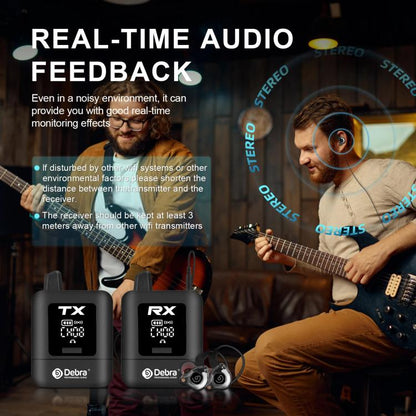 DEBRA ST-mini 2.4G Stereo Wireless Monitor System Receiver + Earphones(Black) - Microphone by DEBRA | Online Shopping UK | buy2fix